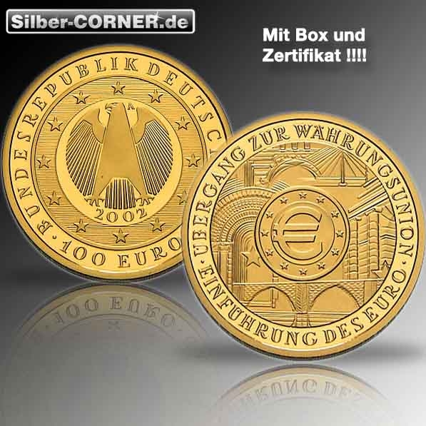 2002 100 Euro Währungsunion Goldmünze