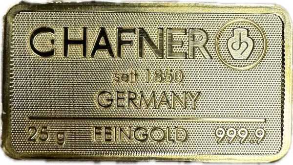 25 Gramm Goldbarren versch. Hersteller LBMA