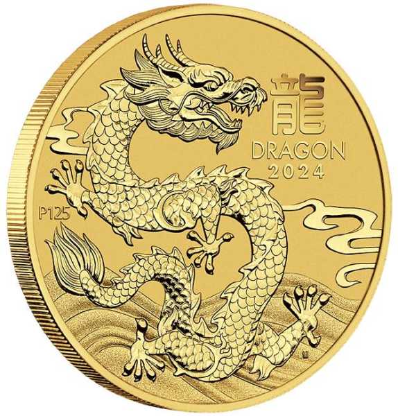 Lunar Serie 3 Jahr des Drachen 1 Unze Goldmünze 2024