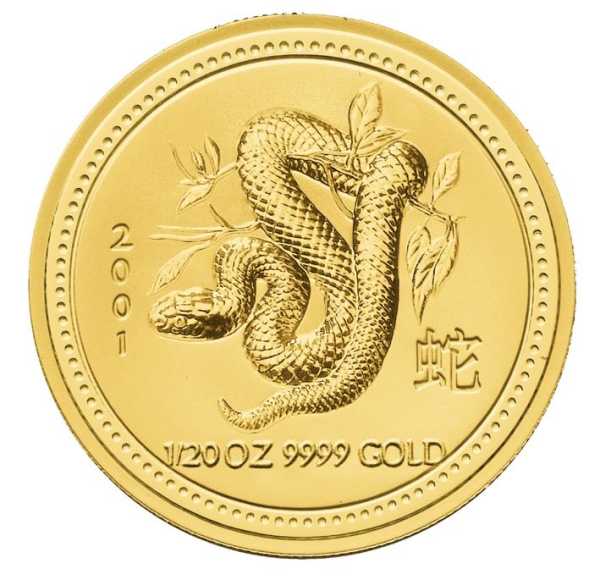 Lunar I Schlange 1/20 unze gold 2001 kaufen und verkaufen