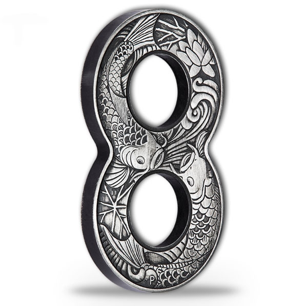 Koi Fisth Figure Eight 2 Unzen Silbermünze