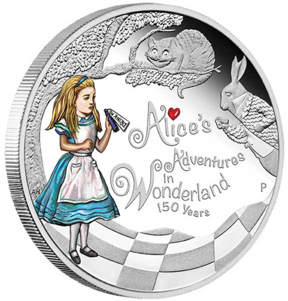 Alice im Wunderland 1 Unze Silber Proof 2015